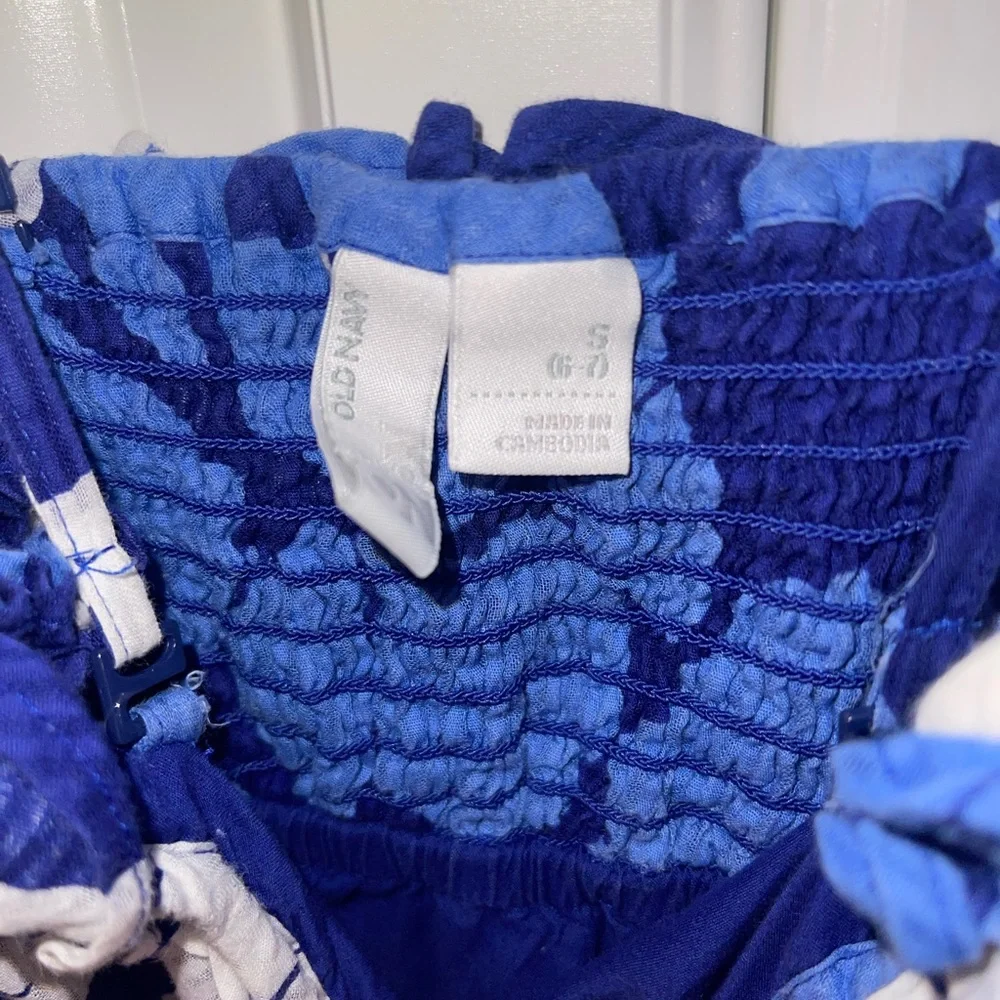 Old Navy Girls‎ Sundress Sz S 6/7 Blue White Flowers